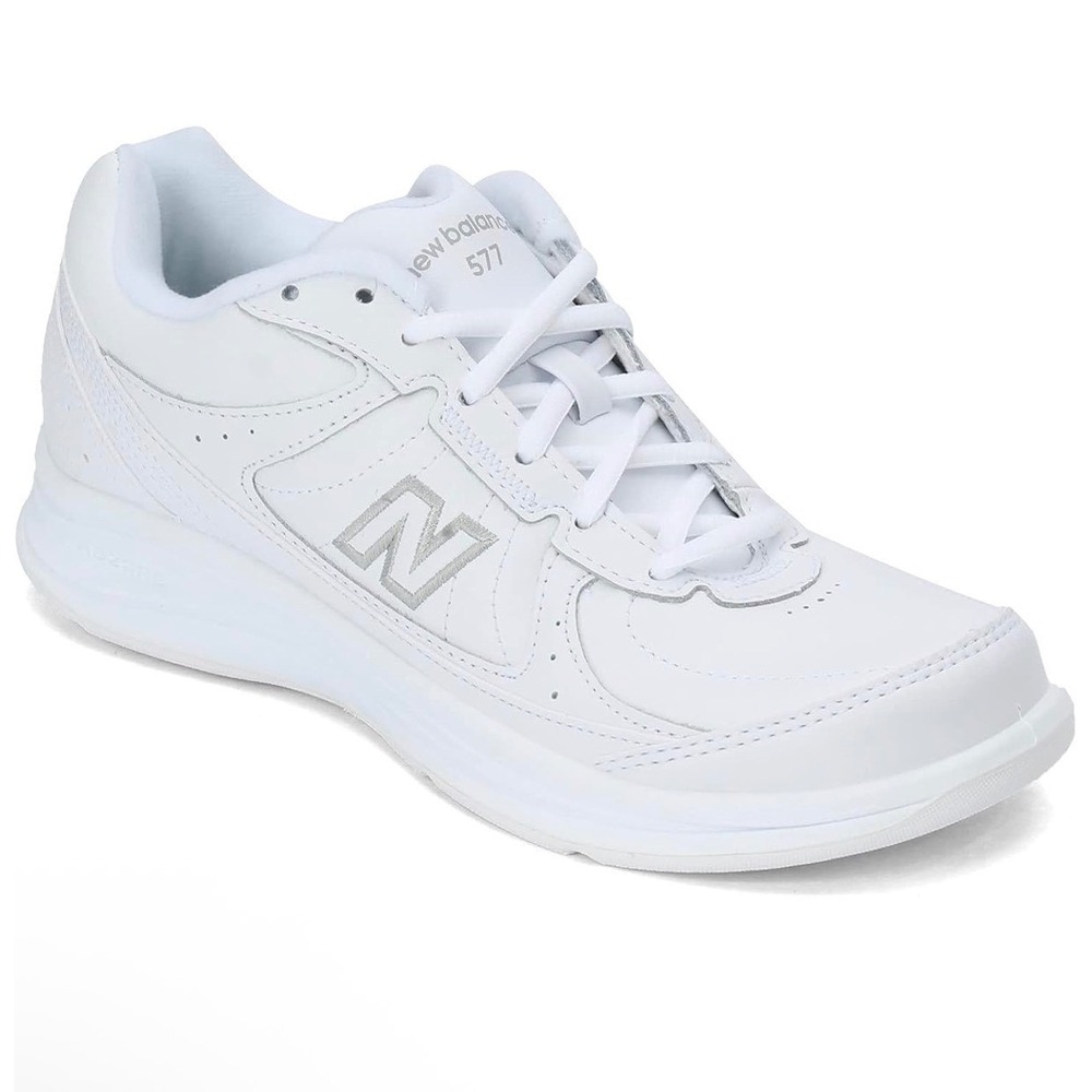 New Balance 577 White Leather Walking Shoes Womens 11 Narrow 2A WW577WT Sneakers